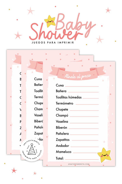Atínale al precio - Juego para baby shower gratis – Una Fiesta Bonita