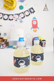 etiquetas para decorar botellas astronauta