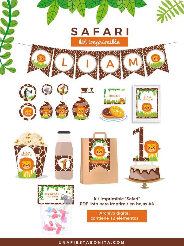 Kit de fiesta Primer añito Safari