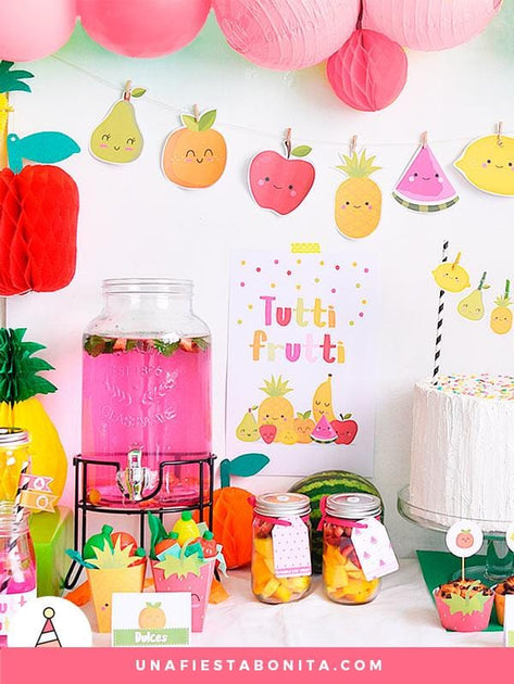 Kit imprimible Tutti Frutti Cumpleaños, baby shower, primer