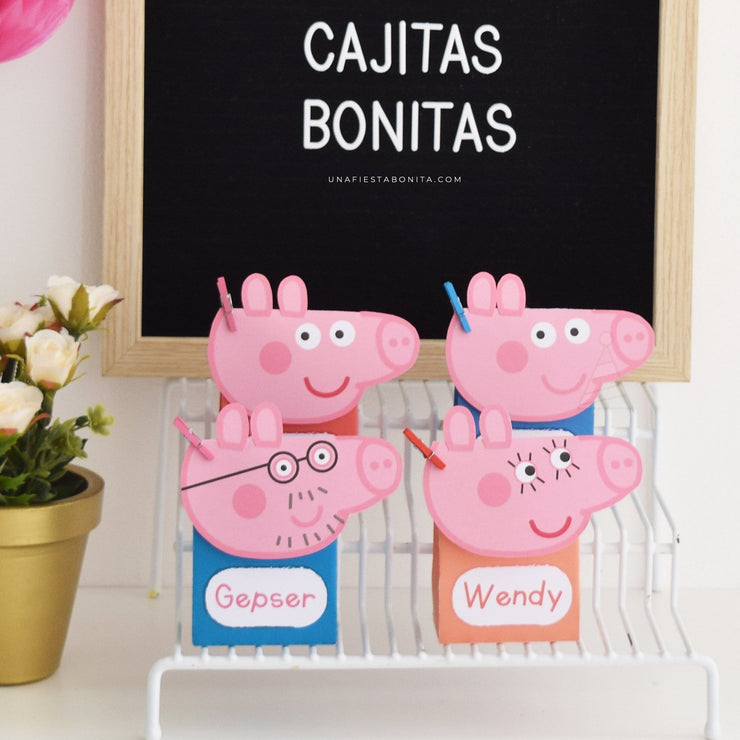 Cajitas para imprimir Peppa Pig y sus amigos