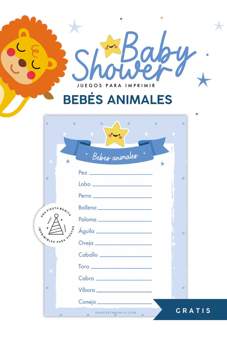 Juego 'Bebés Animales': Un Toque de Diversión para tu Baby Shower Gratis