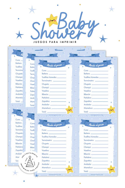 Atínale al precio - Juego gratis para Baby Shower – Una Fiesta Bonita