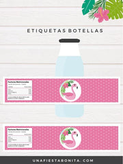 etiquetas botellas flamenco imprimibles