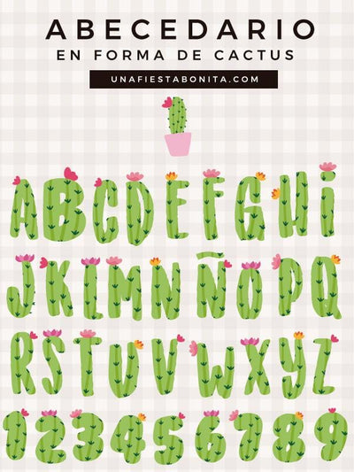 abecedario cactus  clipart imprimible