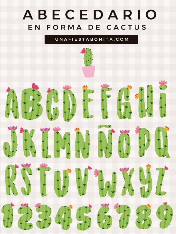 abecedario cactus  clipart imprimible