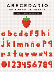alfabeto diseño fresas clipart