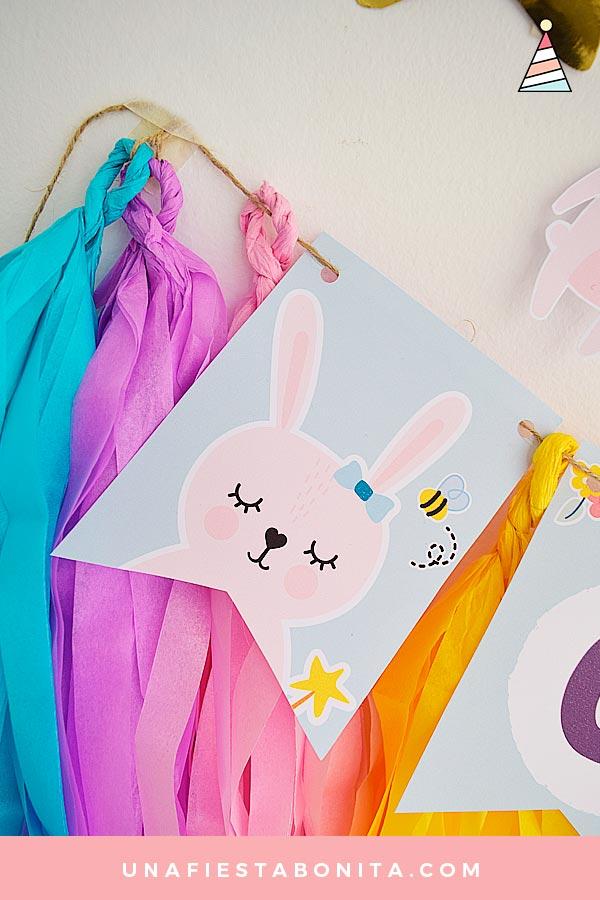 Kit imprimible para fiestas - Temática Conejita
