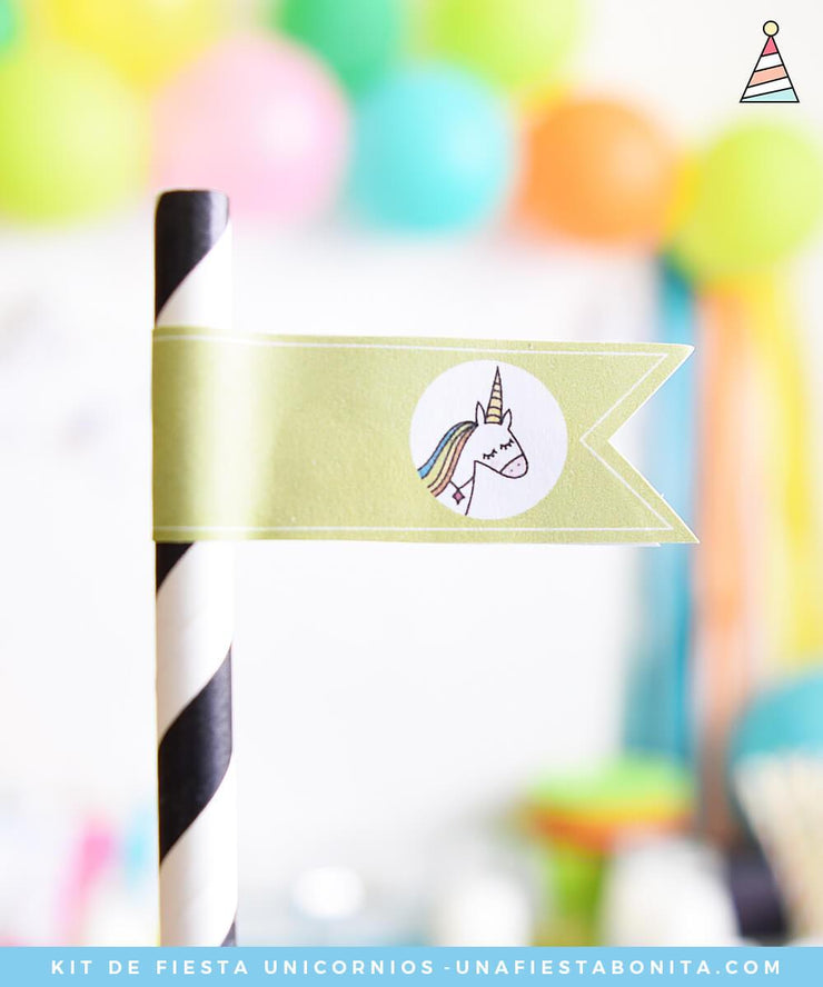 Kit imprimible Unicornio de colores