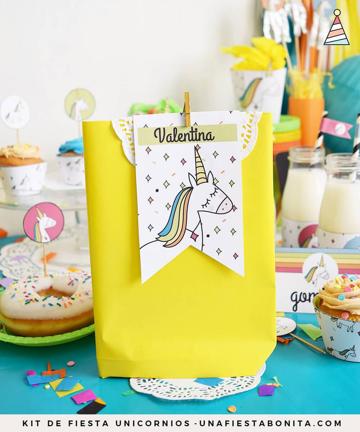 Kit imprimible Unicornio de colores