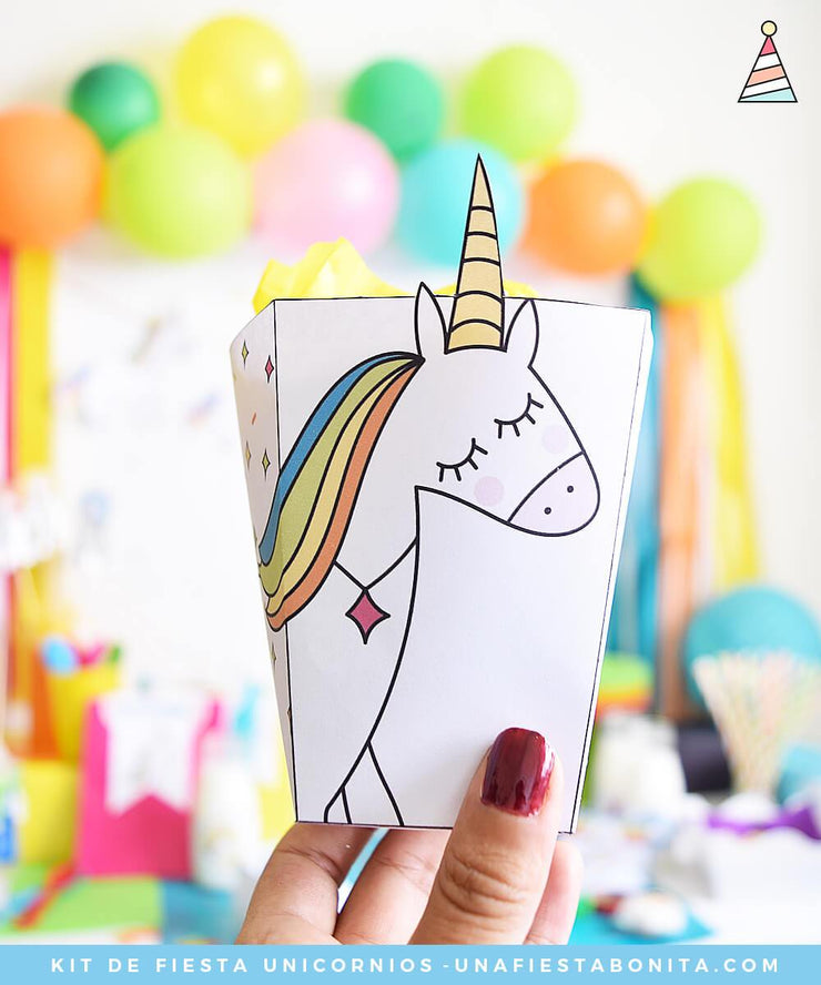 Kit imprimible Unicornio de colores