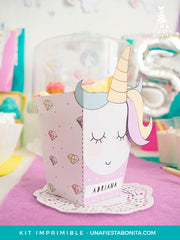 Cajita imprimible Unicornio niña