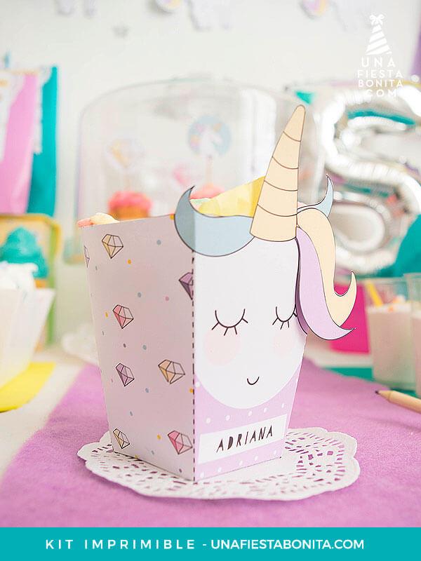 Cajita imprimible Unicornio niña