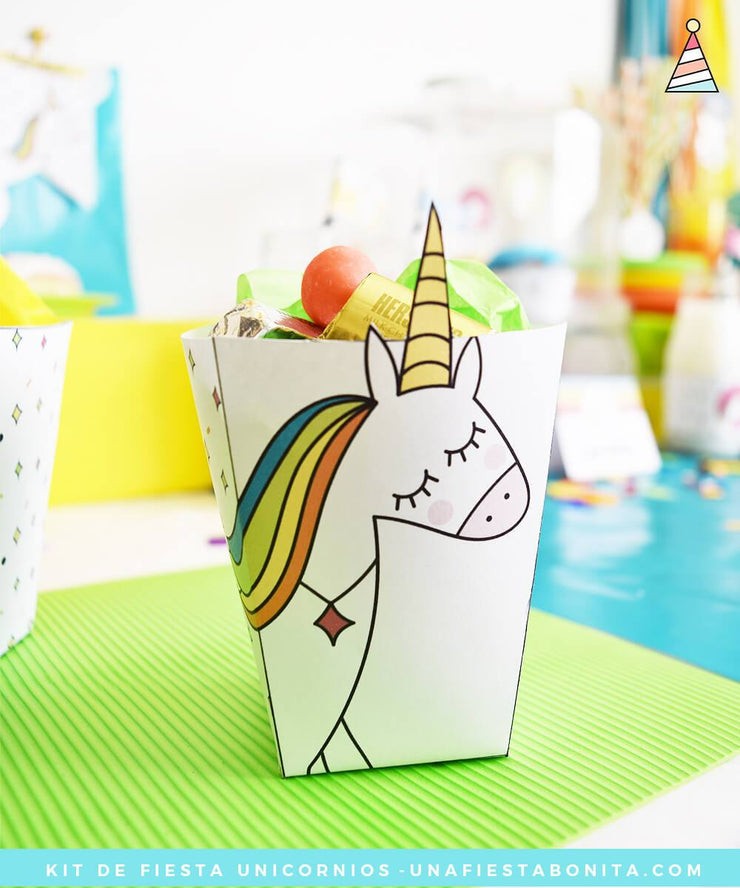 Kit imprimible Unicornio de colores