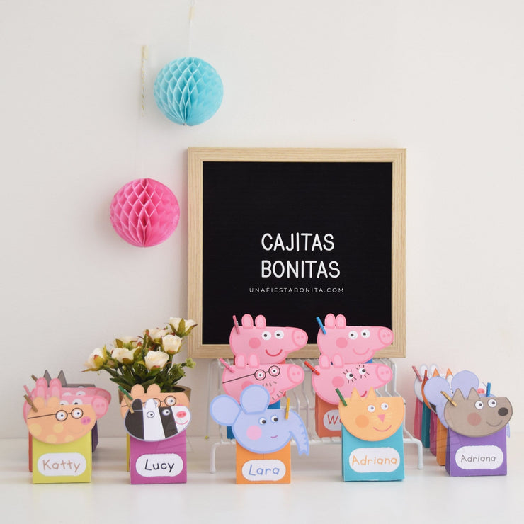 Cajitas para imprimir Peppa Pig y sus amigos