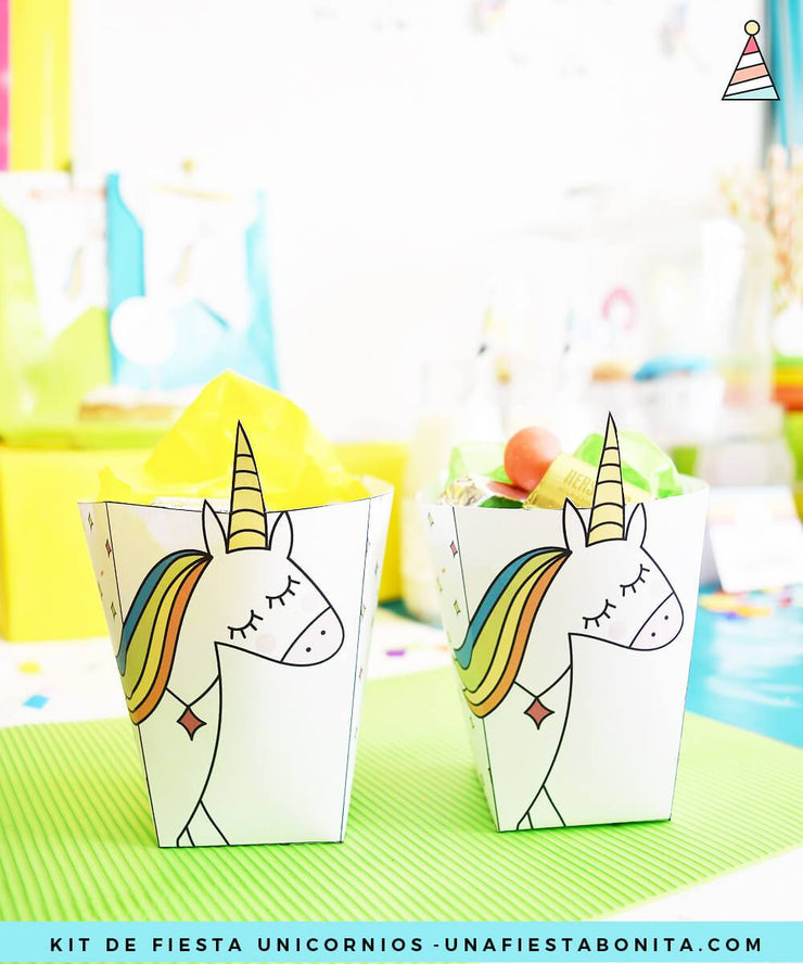 Kit imprimible Unicornio de colores