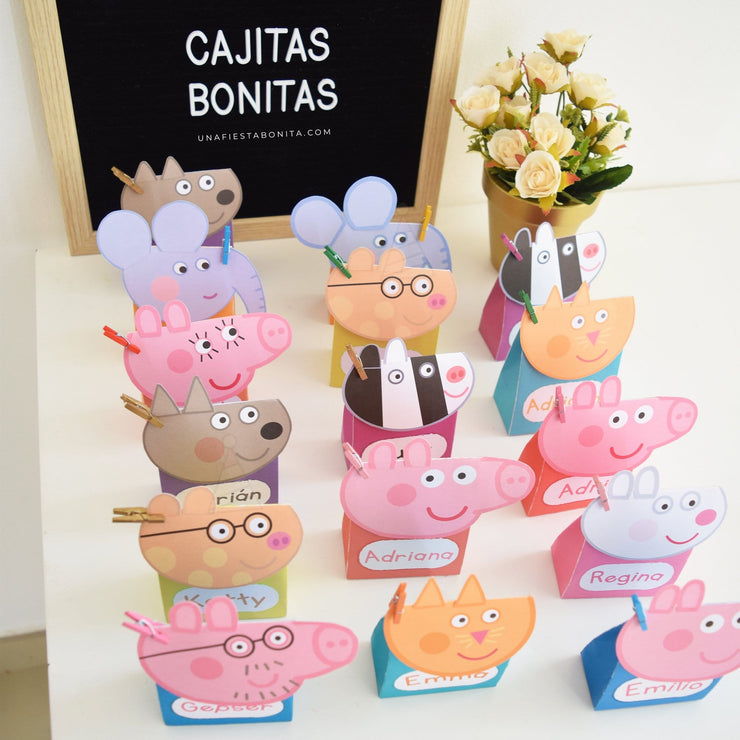 Cajitas para imprimir Peppa Pig y sus amigos