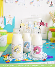 Kit imprimible Unicornio de colores