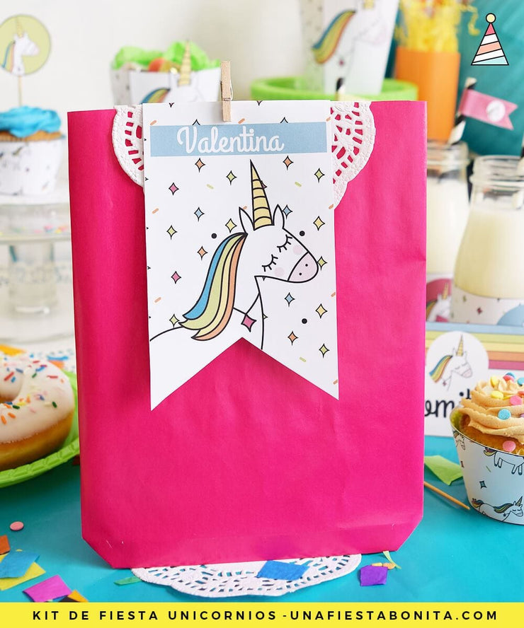 Kit imprimible Unicornio de colores