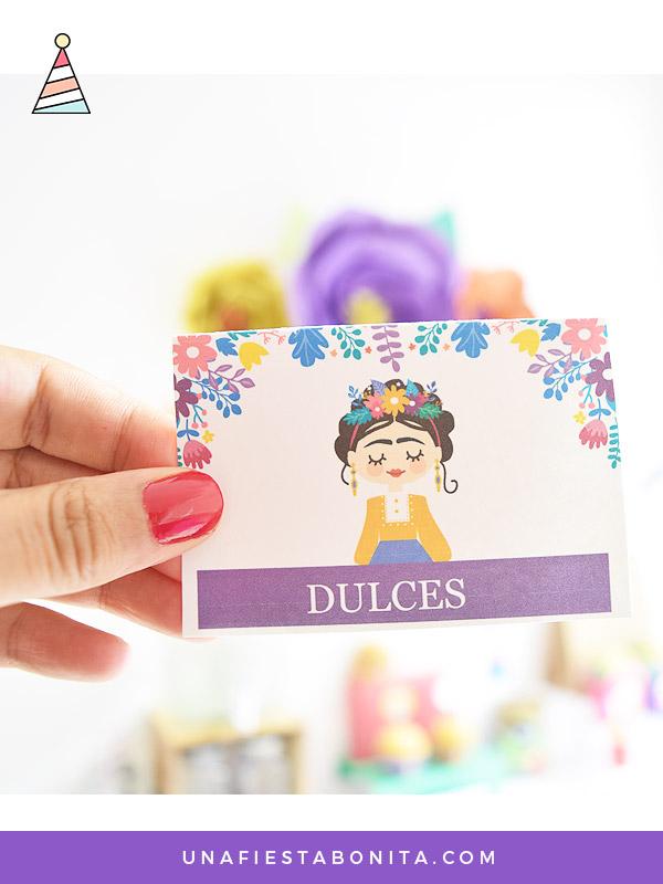 etiquetas bolsitas regalos frida kahlo