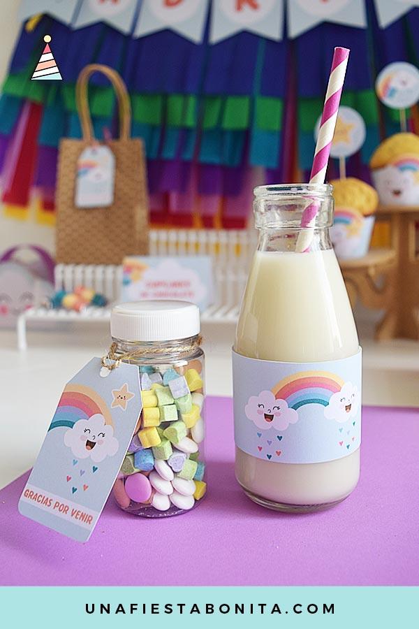 Kit imprimible para fiestas Nubes y Arcoirís - Lluvia de amor