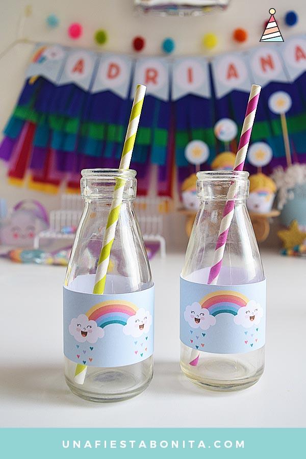 Kit imprimible para fiestas Nubes y Arcoirís - Lluvia de amor