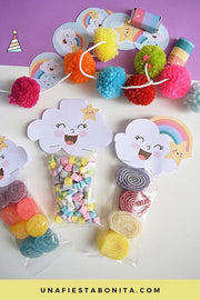 decoracion para fiestas nubes y arcoiris