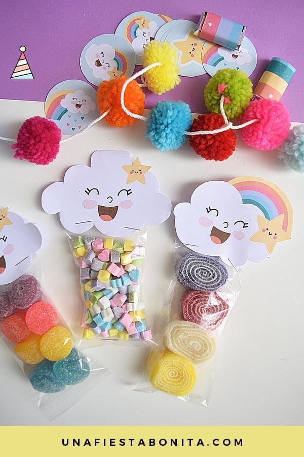 decoracion para fiestas nubes y arcoiris