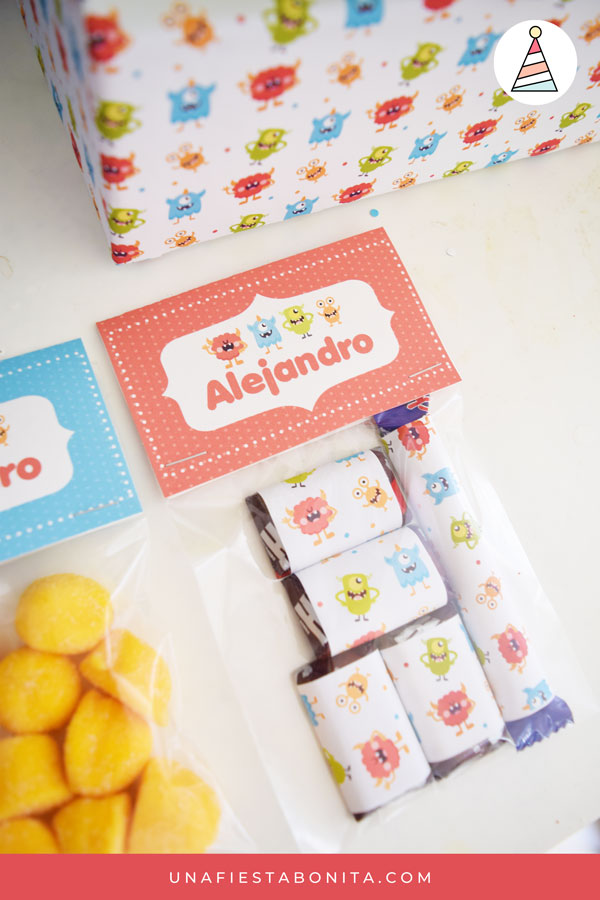 Kit imprimible para fiestas tema monstruos
