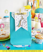 Kit imprimible Unicornio de colores