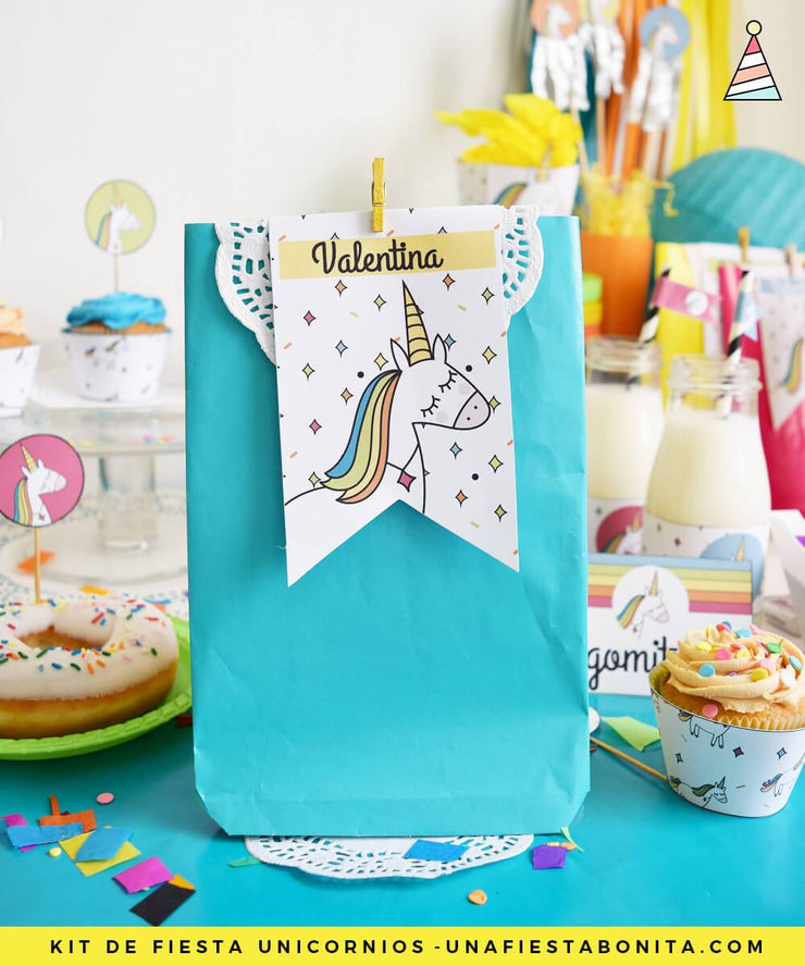 Kit imprimible Unicornio de colores