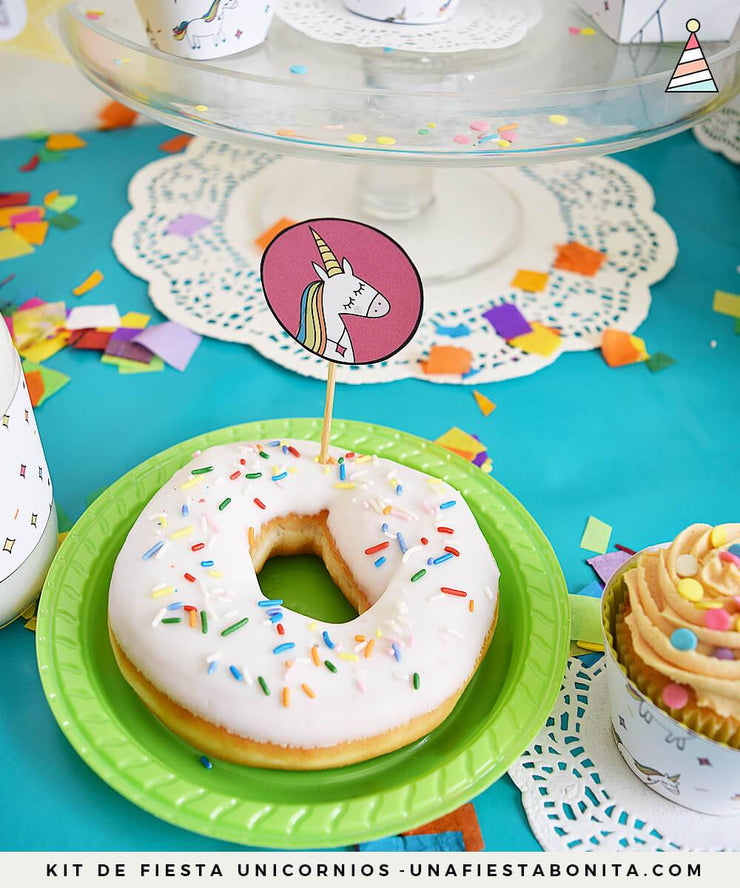 Kit imprimible Unicornio de colores