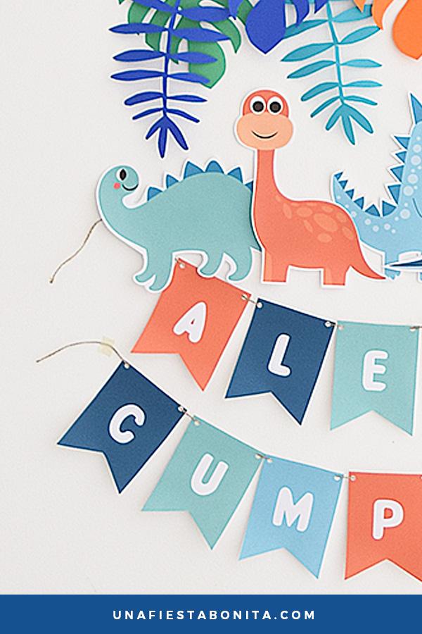 dinosaurios guirnalda para imprimir