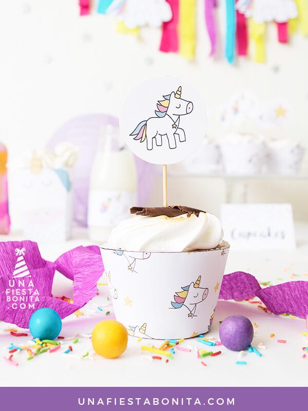 topper unicornio cupcakes