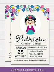 Frida Kahlo imprimibles fiestas invitacion
