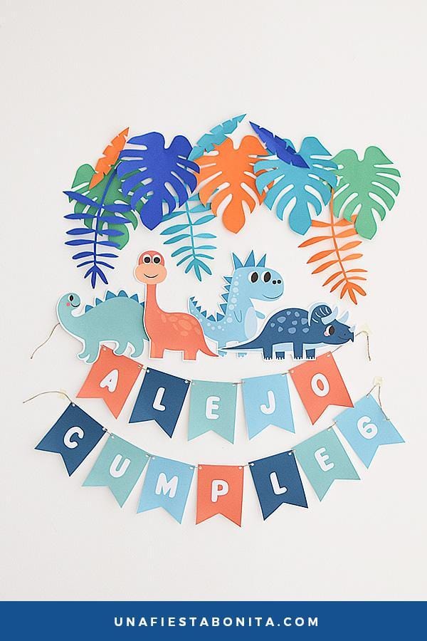 guirnaldas para decorar fiestas tematica dinosaurios