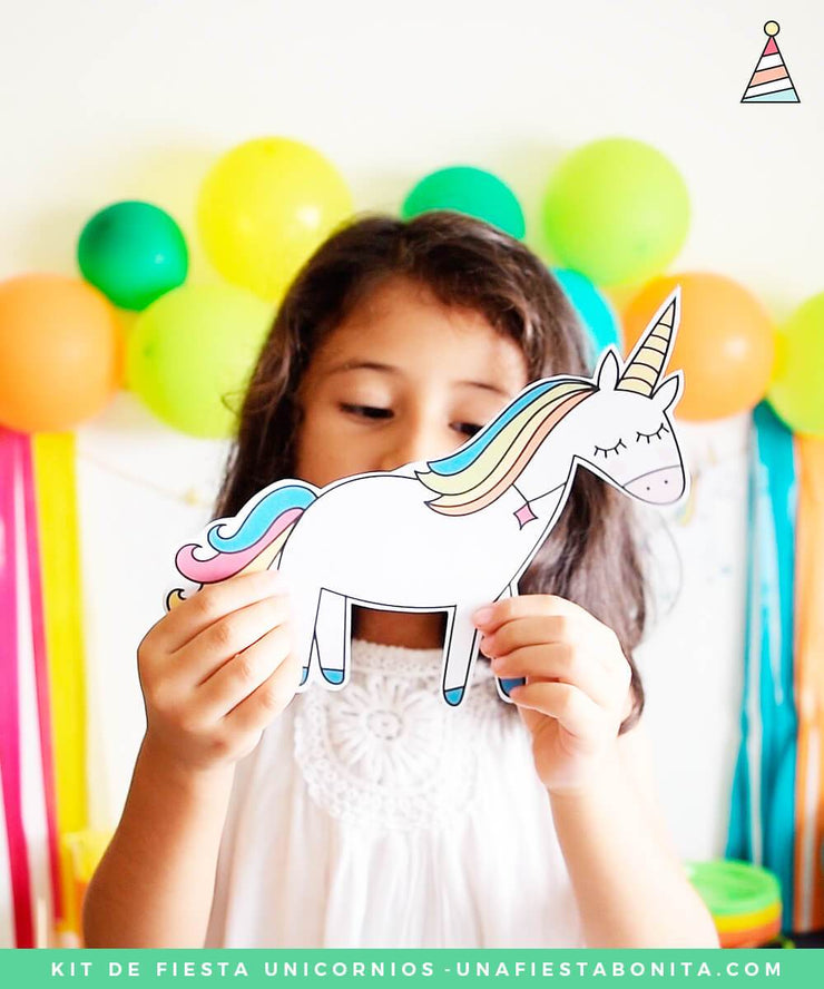 Kit imprimible Unicornio de colores