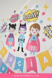 Guirnalda imprimible - Chicas superhéroes
