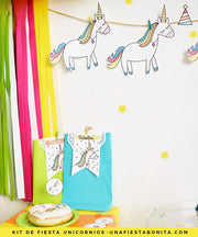 Kit imprimible Unicornio de colores