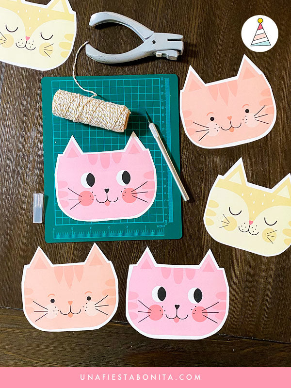 Banner para decorar cumpleaños tema Gatitos