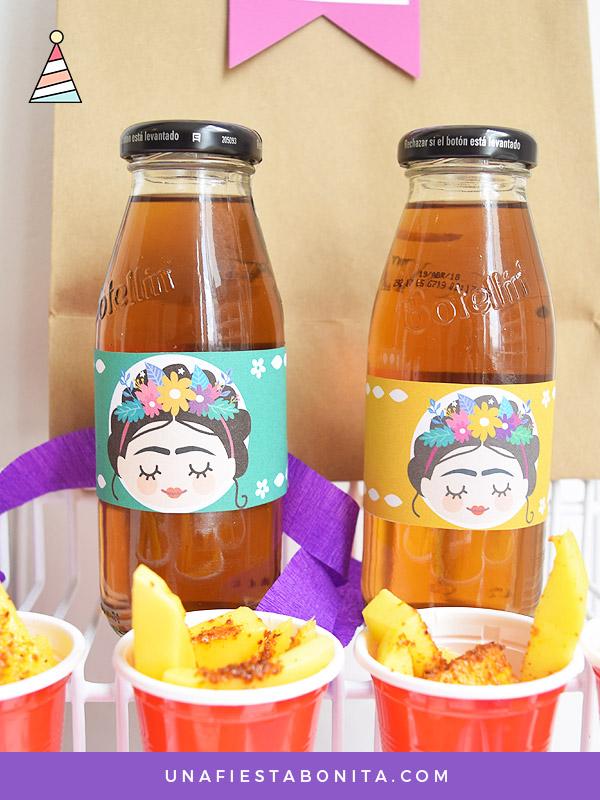 etiquetas para botellas frida kahlo