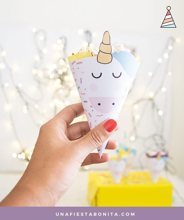 Cono para palomitas de maíz unicornio