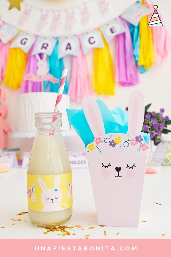 Kit imprimible para fiestas - Temática Conejita