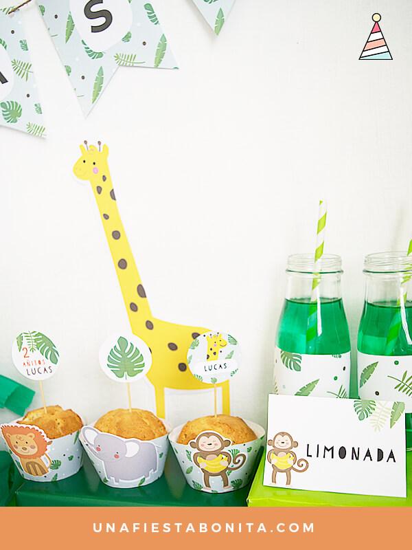 plantilla para imprimir decoracion jirafa selva