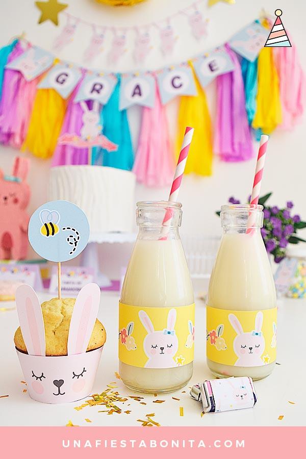 Kit imprimible para fiestas - Temática Conejita