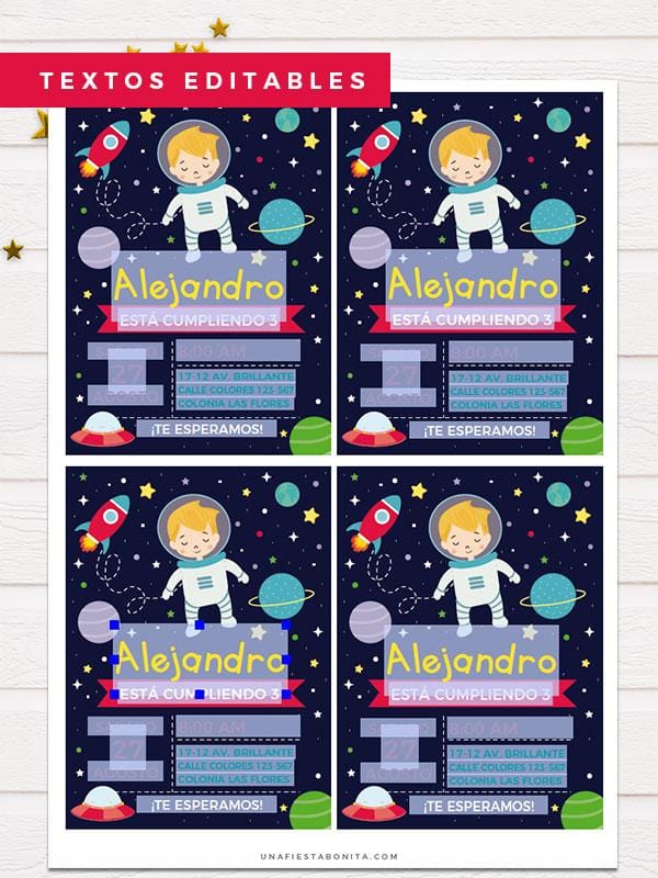 invitacion para imprimir galaxia