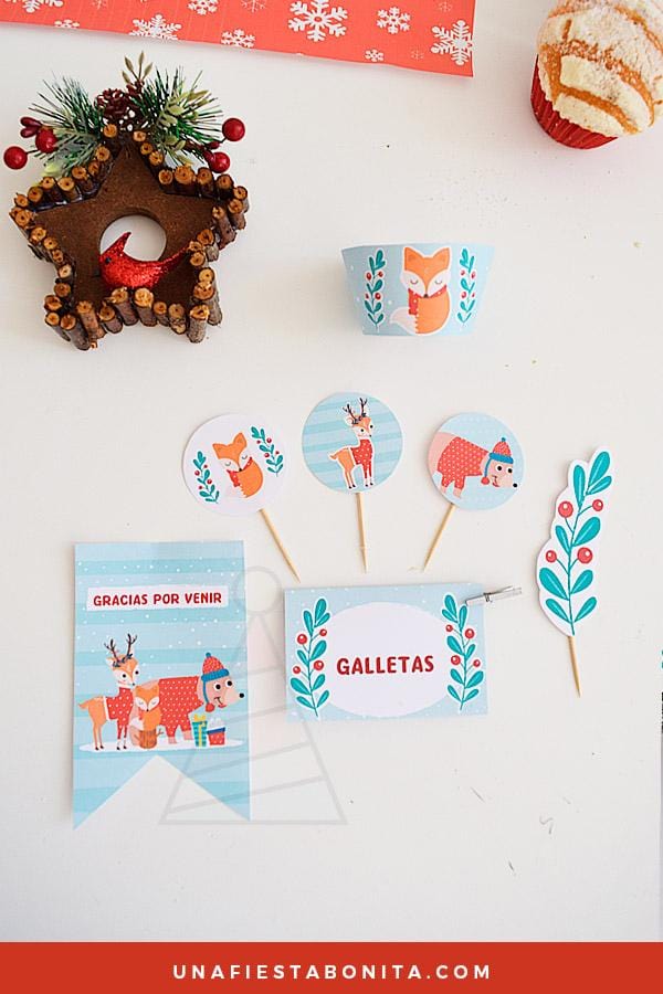 Kit imprimible para decoración de navidad