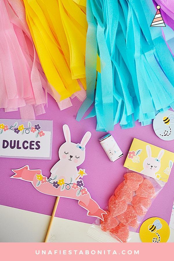 Kit imprimible para fiestas - Temática Conejita