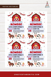 Invitación para imprimir temática Granja