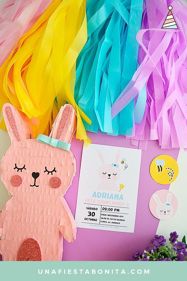 Kit imprimible para fiestas - Temática Conejita